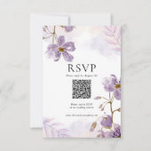 Élégant violet réponse Mariage Floral QR Code (Devant)
