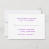 Élégant violet rose fleurit RSVP (Dos)