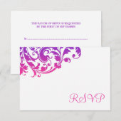 Élégant violet rose fleurit RSVP (Devant / Derrière)