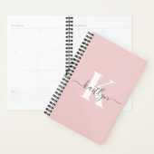 Élégant violet rose gris script Monogramme (Devant avec enveloppe)