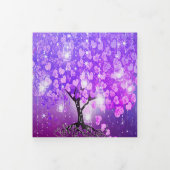 Élégant Violet rose Mariage feuille coeur Tri-Fold (Protection)