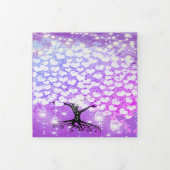 Élégant Violet rose Mariage feuille coeur Tri-Fold (Protection)