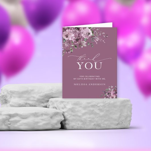 Élégant violet Roses 60e anniversaire Merci