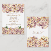 Élégant violet Rustique Hydrangea Faire-part de ma (Devant / Derrière)