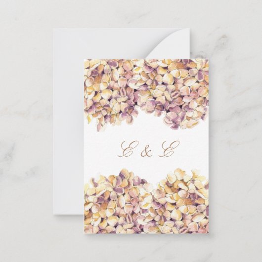 Élégant violet Rustique Hydrangea Faire-part de ma (Dos)