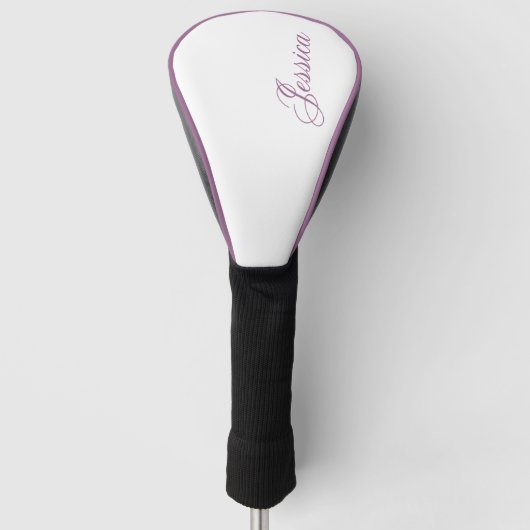 Elegant Violet Script-lettertype Golfheadcover (Voorkant)