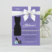 Elégant violet tendance Tiffany Invitation Anniver (Debout devant)