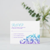 Élégant violet Turquoise Bat mitzvah RSVP (Debout devant)