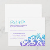 Élégant violet Turquoise Bat mitzvah RSVP (Devant / Derrière)