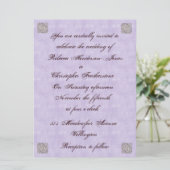 Élégant Violet Vintage Mariage Invitation (Debout devant)
