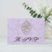 Elégant Violet Vintage Mariage RSVP (Debout devant)
