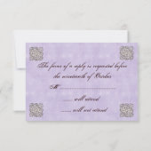Elégant Violet Vintage Mariage RSVP (Dos)