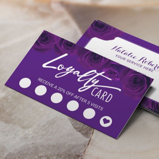 Élégant violet violet Fleurs Beauté Salon Fidélité