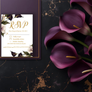Elégant violet violet or Calla Lily Mariage RSVP