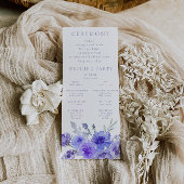 Élégant violet violet violet Mariage programme de 