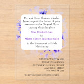 Elegant Violets Catholic Wedding Invitation (Recto)