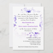 Élégant Violets Faire-part de mariage catholique (Devant)