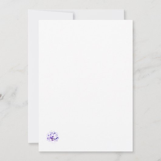 Élégant Violets Faire-part de mariage catholique (Dos)