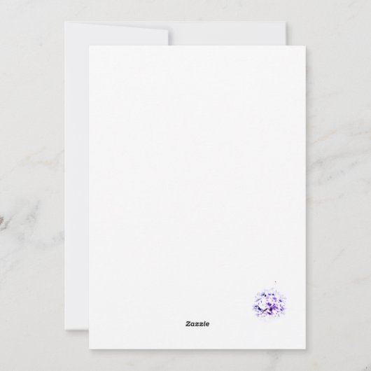 Élégant Violets Faire-part de mariage catholique (Dos)