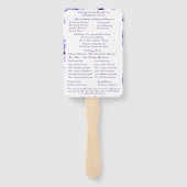 Elegant Violets Katholiek Nuptial Mass Programma Handwaaier (Achterkant)