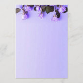 Élégant Violets violet Floral Bridal Brunch Menu (Dos)