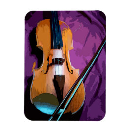 Elegant Violin Paarse Zijderfoto Magnet Magneet
