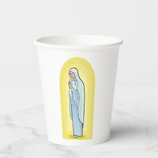 Elegant Virgin Mary Catholic Religious Papieren Bekers (Voorkant)
