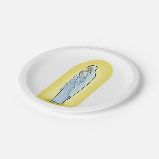 Elegant Virgin Mary Catholic Religious Papieren Bordje (Gekanteld)