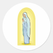 Elegant Virgin Mary Catholic Religious Ronde Sticker (Voorkant)