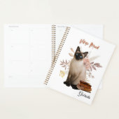 Elegant Virgo Zodiac Cat Planner Notebook (Devant avec enveloppe)
