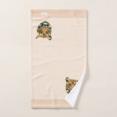 Elégant visage de tigre sur champagne beige (Serviette à main)