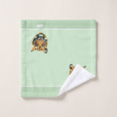 Elégant visage de tigre sur le vert citron (Gant de toilette)