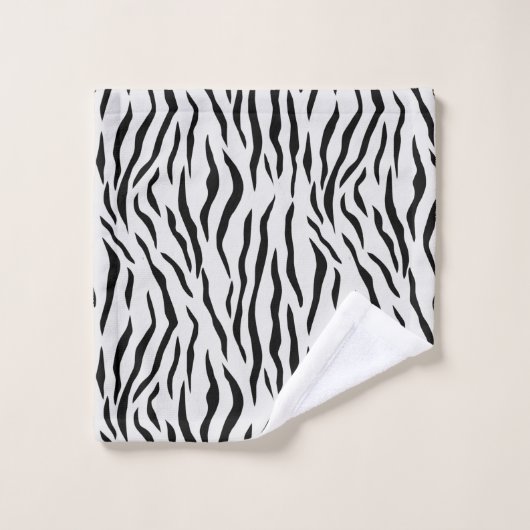 Elégant visage et monogramme de tigre sur gris cla (Gant de toilette)