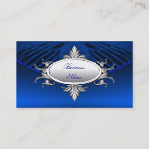 Elegant Visitekaartje Art Deco Blauw Zilver Plaque