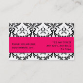 Elegant Visitekaartje Roze Damask (Achterkant)