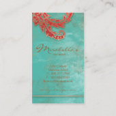 Elegant Visitekaartje Verdigris Swirls Red (Achterkant)