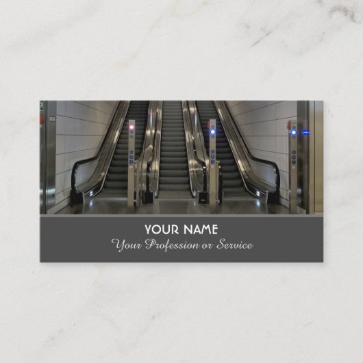 Elegant visitekaartje voor roltrappen (Voorkant)
