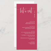 Elegant Viva Magenta Modern Minimal Menu Eat (Voorkant / Achterkant)