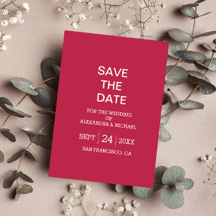 Elegant Viva Magenta Script Weddenschap Save The Date