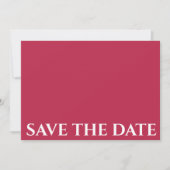 Elegant Viva Magenta Simple Minimalist Weddenschap Save The Date (Voorkant)