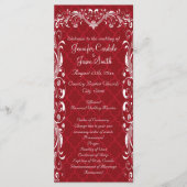 Elegant Vlaamse Rood Wedding Programma's (Voorkant)