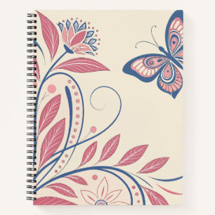 Elegant vlinder & bloemig Notitieboek