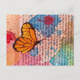 Elegant Vlinder Schilderij Waterverf  Boek Briefkaart