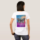 Elegant vlinderontwerp met verbluffende zonsonderg t-shirt (Achterkant volledig)
