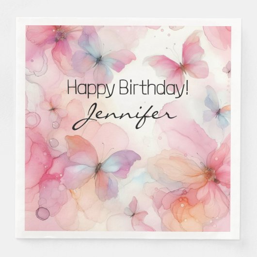 Elegant vlinderpapier servet (Voorkant)