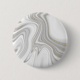 Elegant vloeibaar goud glitter marmer patroon ronde button 5,7 cm