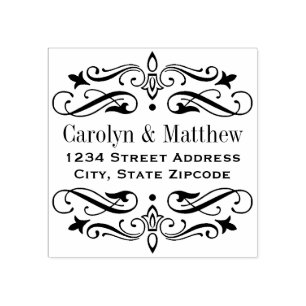 Elegant  Vlourish Wedding Return Address Rubberstempel