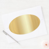 Elegant Voeg Jouw tekst Blank Sjabloon Faux Gold Ovale Sticker (Envelop)