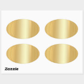 Elegant Voeg Jouw tekst Blank Sjabloon Faux Gold Ovale Sticker (Vel)