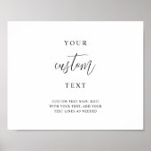 Elegant, voeg uw aangepaste tekst, script trouwtek poster (Voorkant)